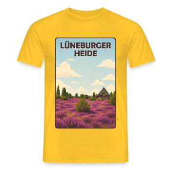 Lüneburger Heide - Männer T-Shirt - Gelb - Vorne - AI Model Male 178 dark (178cm)