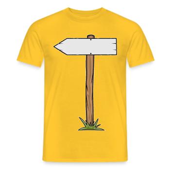 Hiking trail Schildmotiv - Men's T-Shirt - yellow - Front - AI Model Male 178 dark (178cm)