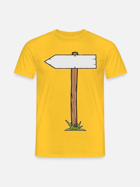 Wanderpfad Schildmotiv - Männer T-Shirt - Gelb
