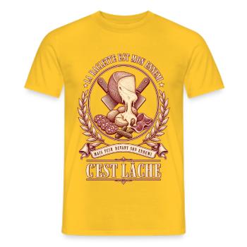 La raclette est mon ennemi - T-shirt homme - jaune - Devant - AI Model Male 178 dark (178cm)