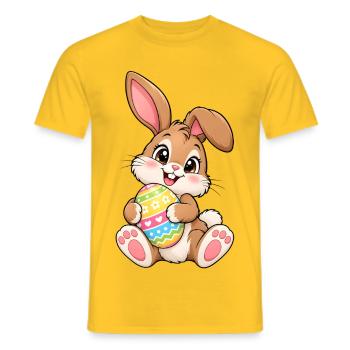 Osterhase Kawaii Style – Süßes Ostermotiv - Männer T-Shirt - Gelb - Vorne - AI Model Male 178 dark (178cm)