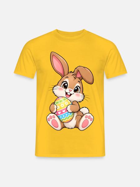 Osterhase Kawaii Style – Süßes Ostermotiv - Männer T-Shirt - Gelb