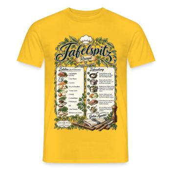 Tafelspitz Rezept – Tradition die schmeckt - Männer T-Shirt - Gelb - Vorne - AI Model Male 178 dark (178cm)