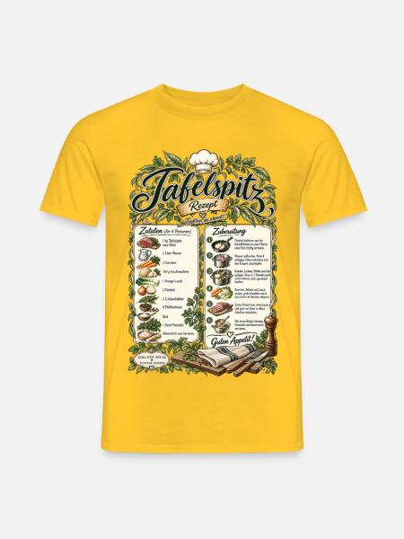 Tafelspitz Rezept – Tradition die schmeckt - Männer T-Shirt - Gelb