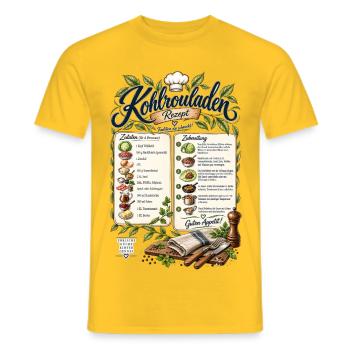 Kohlrouladen Rezept T-Shirt Design - Männer T-Shirt - Gelb - Vorne - AI Model Male 178 dark (178cm)