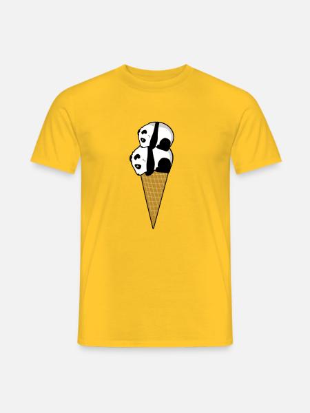 Lustiger Panda Eisbär Eis Geschenk - Männer T-Shirt - Gelb