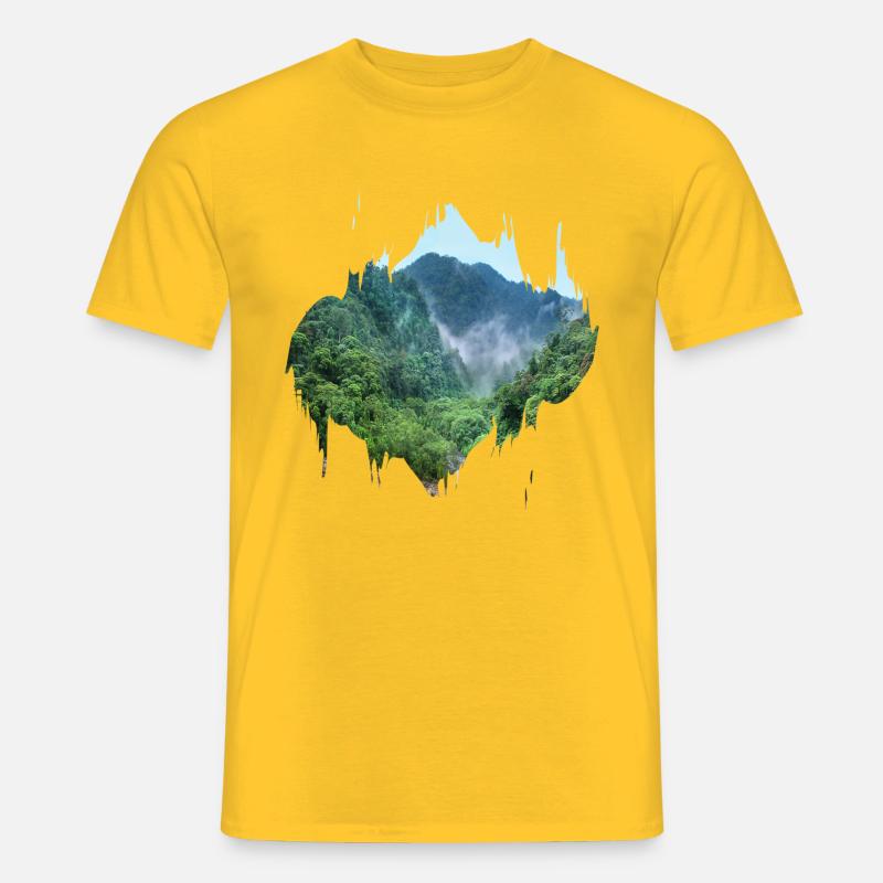 Regenwald Urwald Amazonas Farbfleck Geschenk - Männer T-Shirt - Gelb