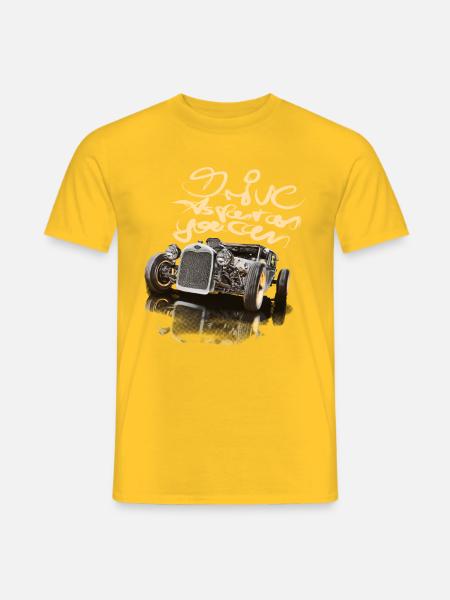 so fast ... hot rod rat-rod car - Men's T-Shirt - yellow