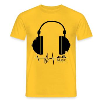 Music - music - Men's T-Shirt - yellow - Front - AI Model Male 178 dark (178cm)