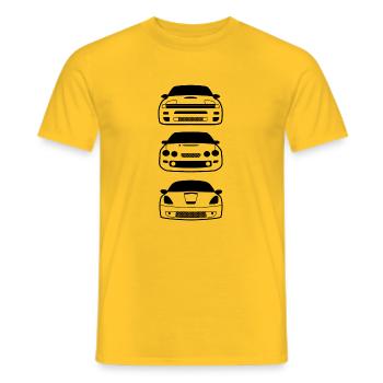 JDM Car Eyes Celicas | T-shirts JDM - Men's T-Shirt - yellow - Front - AI Model Male 178 dark (178cm)