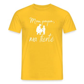 Mon papa, ma fierté - T-shirt homme - jaune - Devant - AI Model Male 178 dark (178cm)