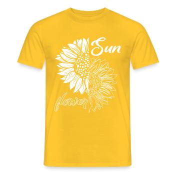 Tournesol, noir blanc - T-shirt homme - jaune - Devant - AI Model Male 178 dark (178cm)