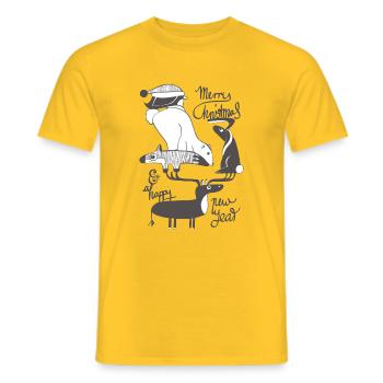 pyramide - Männer T-Shirt - Gelb - Vorne - AI Model Male 178 dark (178cm)