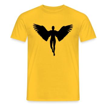 Engel schwarz - Männer T-Shirt - Gelb - Vorne - AI Model Male 178 dark (178cm)