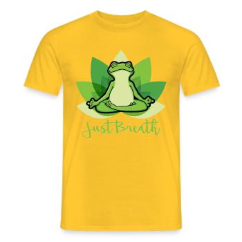 Yoga Frosch Pilates Meditation Just Breath Shirt - Männer T-Shirt - Gelb - Vorne - AI Model Male 178 dark (178cm)