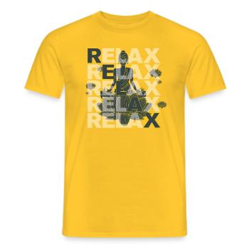 RELAX - Men's T-Shirt - yellow - Front - AI Model Male 178 dark (178cm)