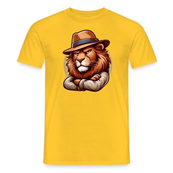 Dessin animé de lion - T-shirt homme - jaune - Devant - AI Model Male 178 dark (178cm)