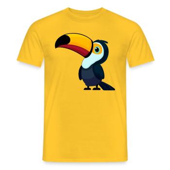 TOUCAN, TUCAN, OISEAUX, OISEAU, ANIMAL, COLORÉ, NATURE, TROPIQUES - T-shirt homme - jaune - Devant - AI Model Male 178 dark (178cm)