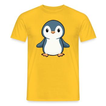 PENGUIN BIRD ANTARCTICA SOUTH POLE BABY ICE WADDLE - Men's T-Shirt - yellow - Front - AI Model Male 178 dark (178cm)