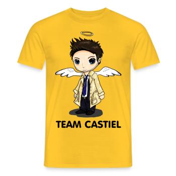 Équipe Castiel (lumière) - T-shirt homme - jaune - Devant - AI Model Male 178 dark (178cm)