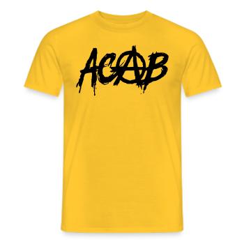 ACAB - T-shirt homme - jaune - Devant - AI Model Male 178 dark (178cm)