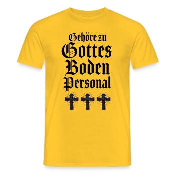 Pfarrer Priester Diakon Gottes Bodenpersonal - Männer T-Shirt - Gelb - Vorne - AI Model Male 178 dark (178cm)