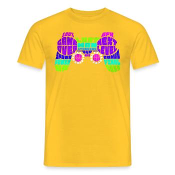 "Gamer Typo Controller" - Männer T-Shirt - Gelb - Vorne - AI Model Male 178 dark (178cm)