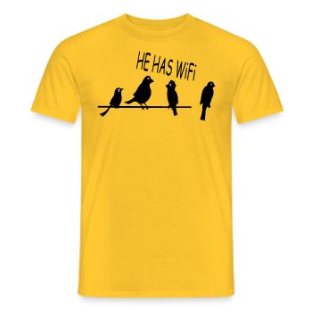 Des oiseaux drôles - T-shirt homme - jaune - Devant - AI Model Male 178 dark (178cm)