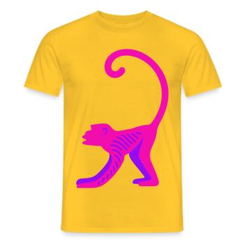 Neon Pink Monkey - Männer T-Shirt - Gelb - Vorne - AI Model Male 178 dark (178cm)