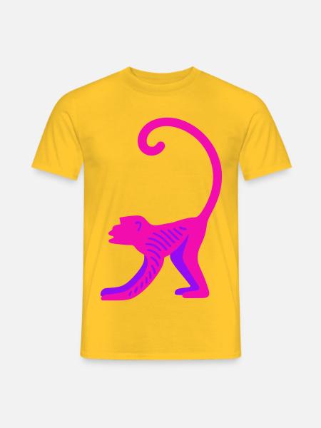 Neon Pink Monkey - Männer T-Shirt - Gelb