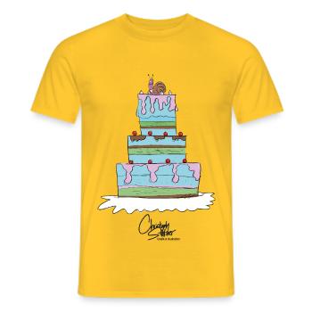 TIERSHIRT-Vorlage-clara_torte - Männer T-Shirt - Gelb - Vorne - AI Model Male 178 dark (178cm)