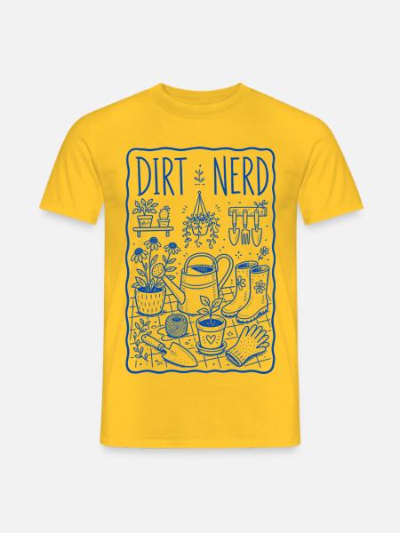 Dirt Nerd Organic Gardening Pflanzen Ernte - Männer T-Shirt - Gelb