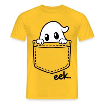 Kuscheliger Geist über Brusttasche - Männer T-Shirt - Gelb - Vorne - AI Model Male 178 dark (178cm)