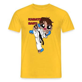 bébé karateka - T-shirt homme - jaune - Devant - AI Model Male 178 dark (178cm)