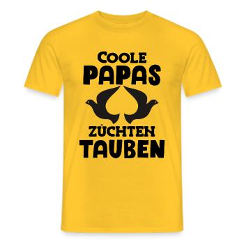 Coole Papas züchten Tauben Taubenzüchter Taube - Männer T-Shirt - Gelb - Vorne - AI Model Male 178 dark (178cm)