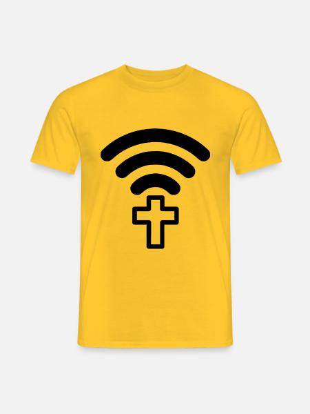 Connect Jesus God Church Pilgrimage Pilgrimage - Men's T-Shirt - yellow