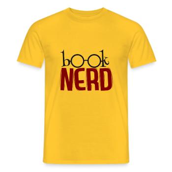 Bücherwurm - Männer T-Shirt - Gelb - Vorne - AI Model Male 178 dark (178cm)