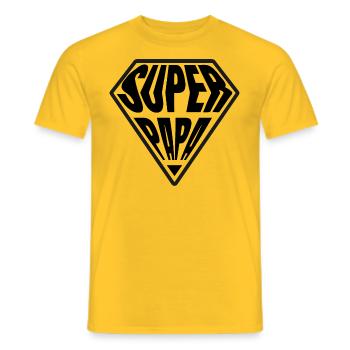 super papa - Männer T-Shirt - Gelb - Vorne - AI Model Male 178 dark (178cm)