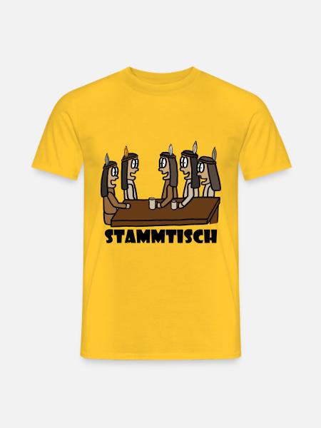 Regulars' table black - Men's T-Shirt - yellow