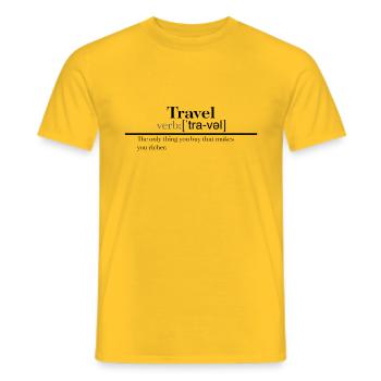 Définition du voyage - T-shirt homme - jaune - Devant - AI Model Male 178 dark (178cm)