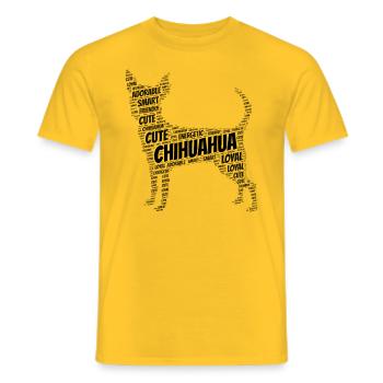 Chihuahua - Typography - Men's T-Shirt - yellow - Front - AI Model Male 178 dark (178cm)