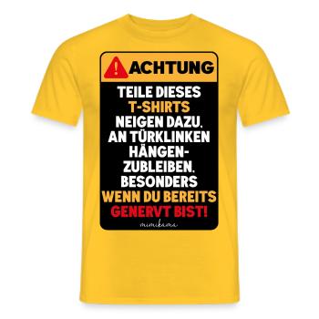 Türklinken-Pech - Männer T-Shirt - Gelb - Vorne - AI Model Male 178 dark (178cm)