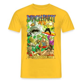 Beach-party - T-shirt homme - jaune - Devant - AI Model Male 178 dark (178cm)