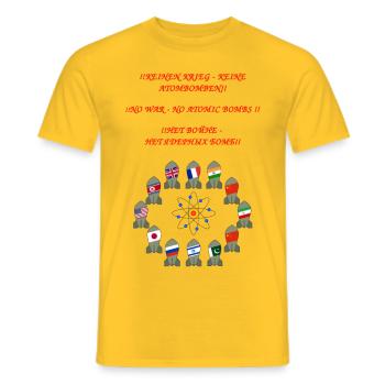Bomben keine Atombomben - Männer T-Shirt - Gelb - Vorne - AI Model Male 178 dark (178cm)