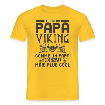 Papa viking 1 - T-shirt homme - jaune - Devant - AI Model Male 178 dark (178cm)