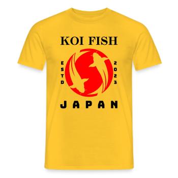 KOI FISCH - JAPAN - Männer T-Shirt - Gelb - Vorne - AI Model Male 178 dark (178cm)