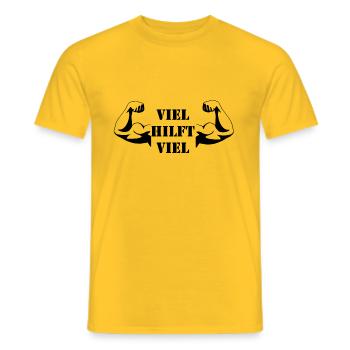 Viel Hilft Viel - Männer T-Shirt - Gelb - Vorne - AI Model Male 178 dark (178cm)