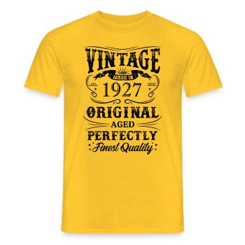 Vintage Made In 1927 97 ans d’être génial - T-shirt homme - jaune - Devant - AI Model Male 178 dark (178cm)