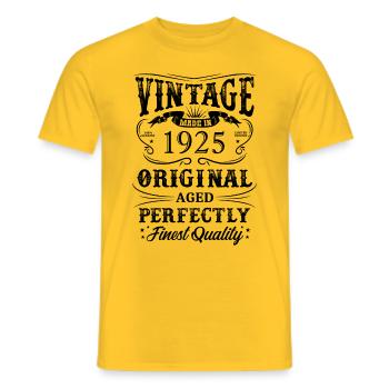 Vintage Made In 1925 99 Years Of Being Awesome - Men's T-Shirt - yellow - Front - AI Model Male 178 dark (178cm)