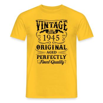 Vintage Made In 1945 79 ans d’être génial - T-shirt homme - jaune - Devant - AI Model Male 178 dark (178cm)